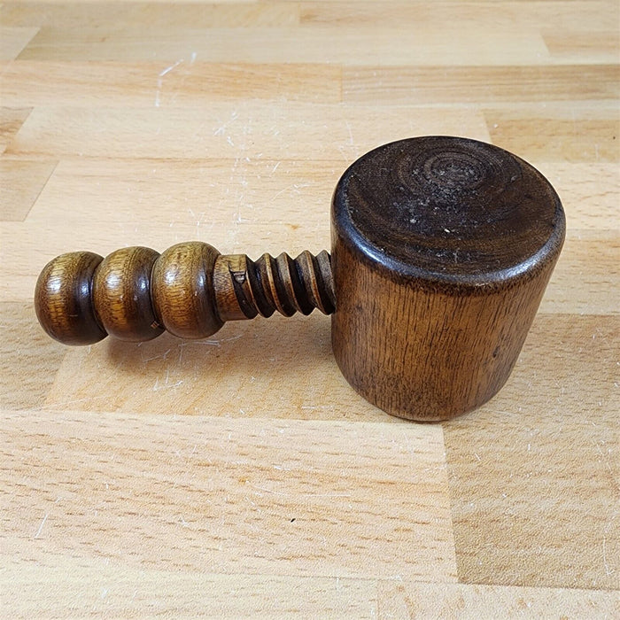 Carved Wood Spiral Screw Nut Cracker Nutcracker