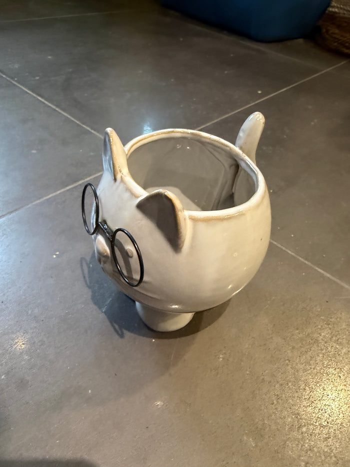 Ceramic Cat with Glasses
