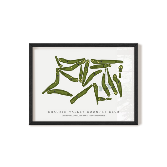 Chagrin Valley Country Club | Golf Course Map | Black Frame