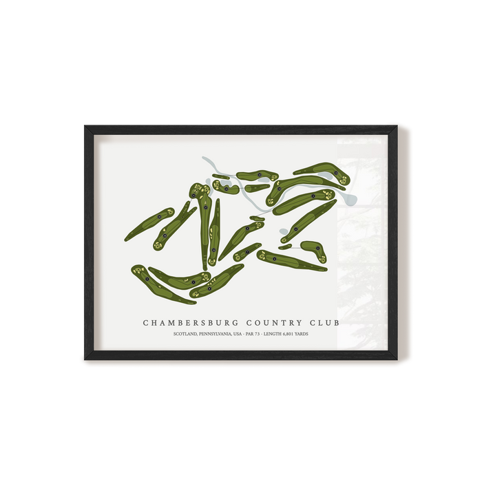 Chambersburg Country Club | Golf Course Map | Black Frame