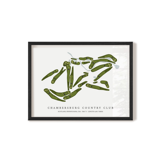 Chambersburg Country Club | Golf Course Map | Black Frame