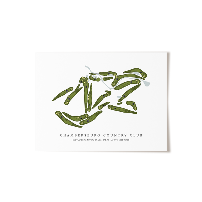 Chambersburg Country Club | Golf Course Map | Unframed