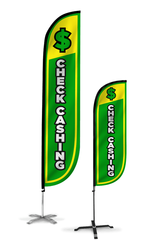 Check Cashing Feather Flag