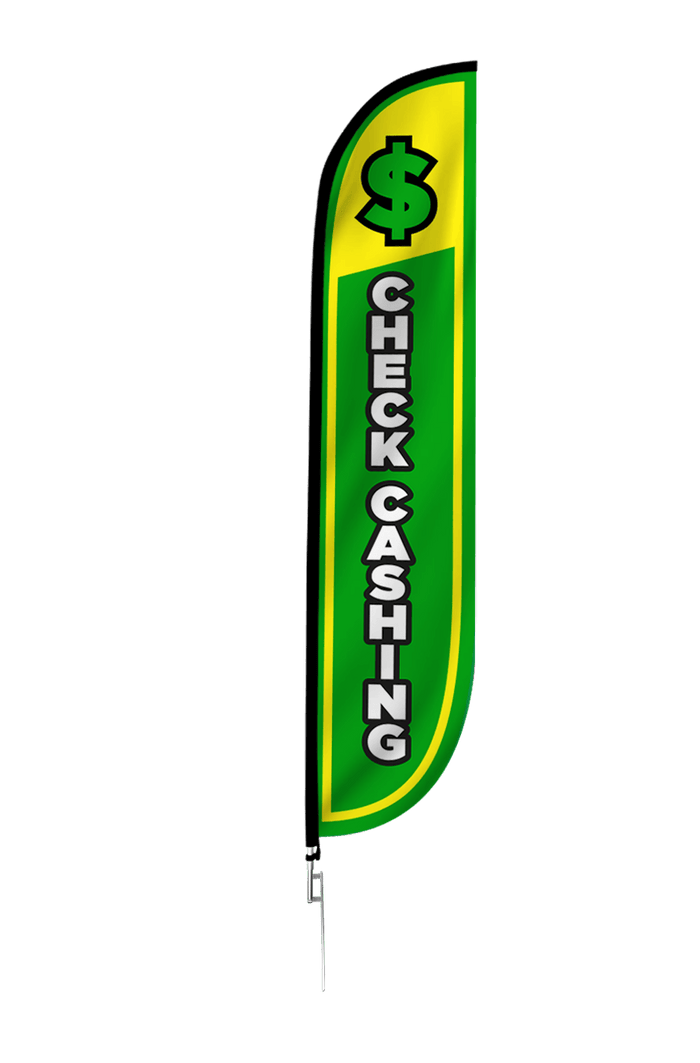 Check Cashing Feather Flag