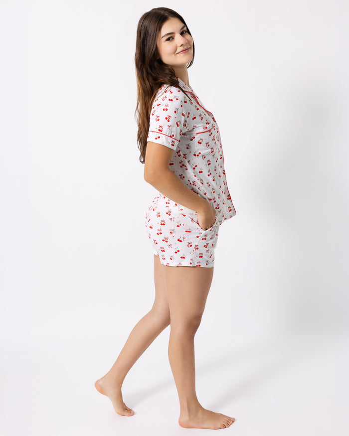 Cherry On Top Bamboo Women's Pajama Short Set