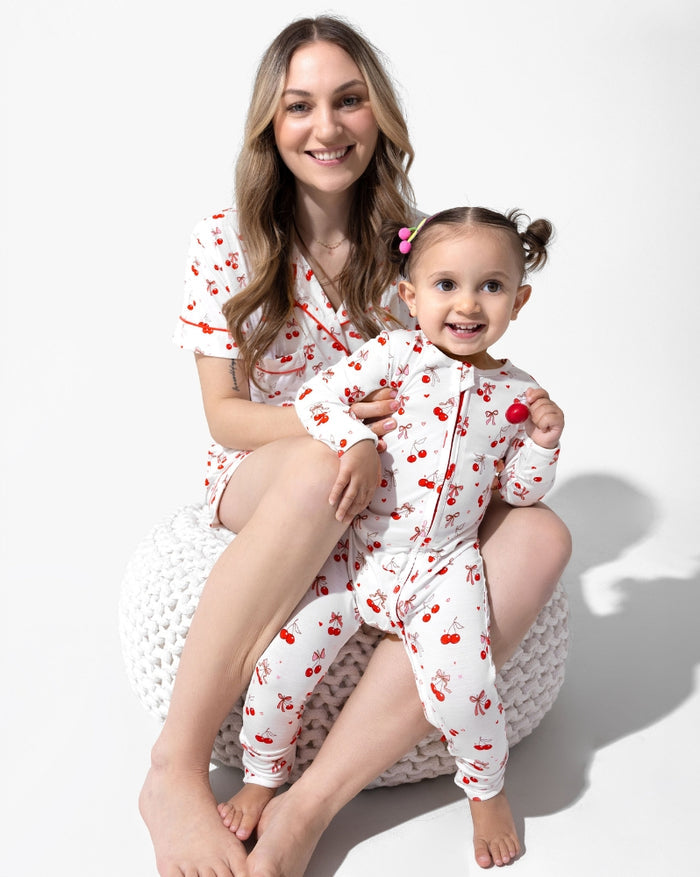 Cherry On Top Bamboo Women's Pajama Short Set