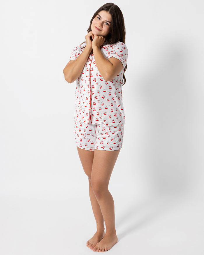 Cherry On Top Bamboo Women's Pajama Short Set