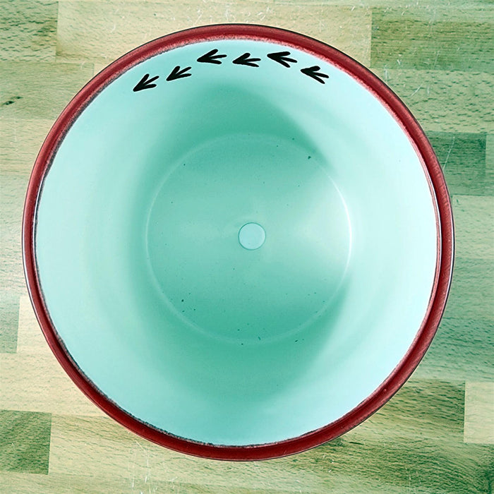 Chicken Planter 6.5" Utensil Holders Farm Barnyard Ceramic Canister Blue Sky