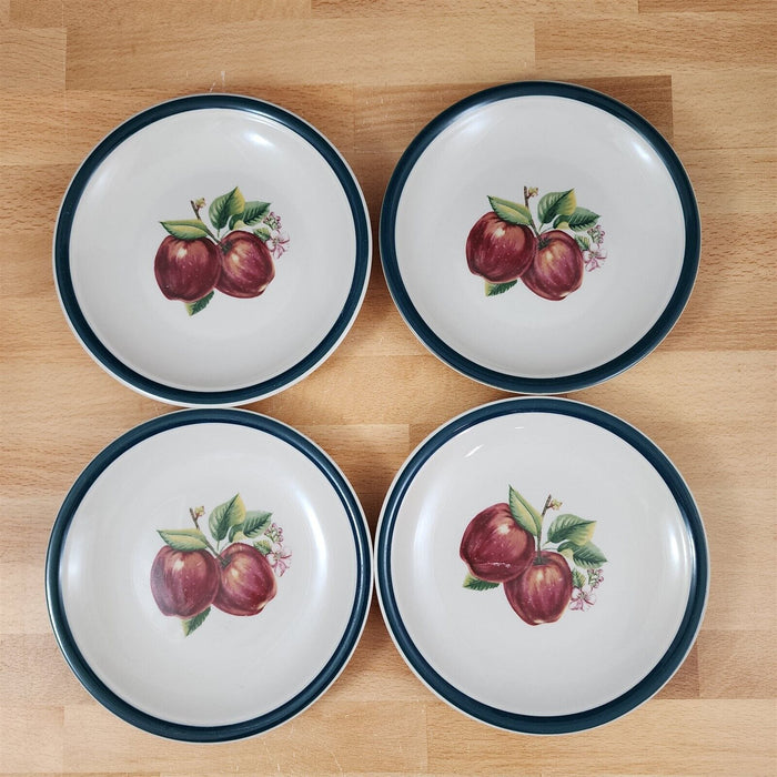 China Pearl Casuals Apples 4 Bread and Butter Plate Set Dinnerware 6 3/8"