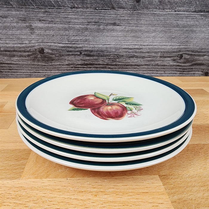 China Pearl Casuals Apples 4 Bread and Butter Plate Set Dinnerware 6 3/8"