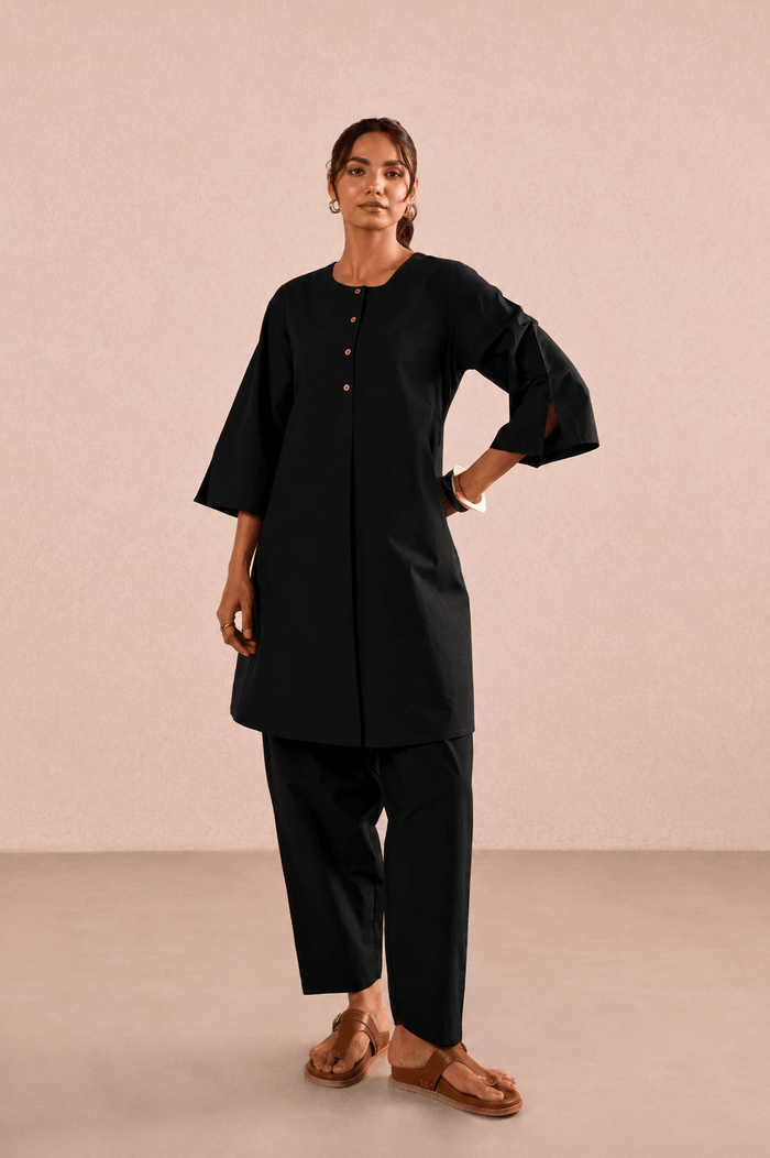 Classic Black Cotton Co-ord Set - Tara-C-Tara