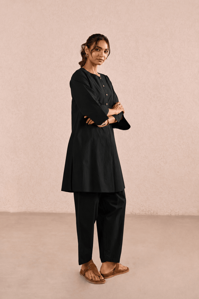 Classic Black Cotton Co-ord Set - Tara-C-Tara