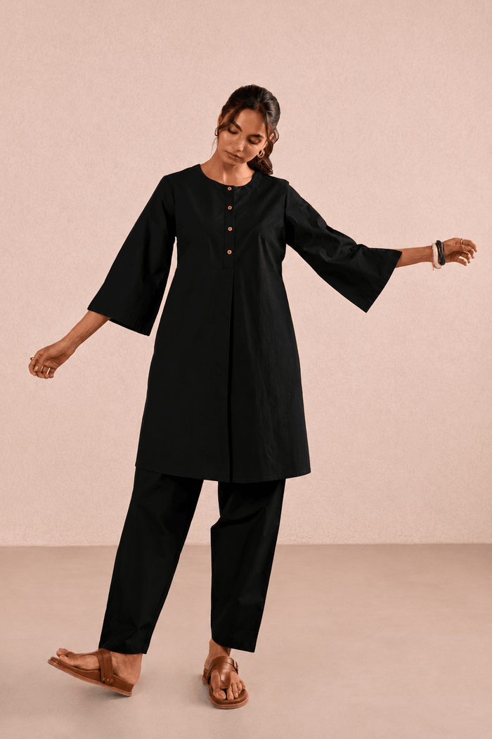 Classic Black Cotton Co-ord Set - Tara-C-Tara