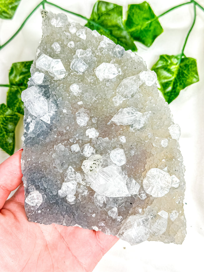 Clear Apophyllite on Blue Chalcedony Specimen #2
