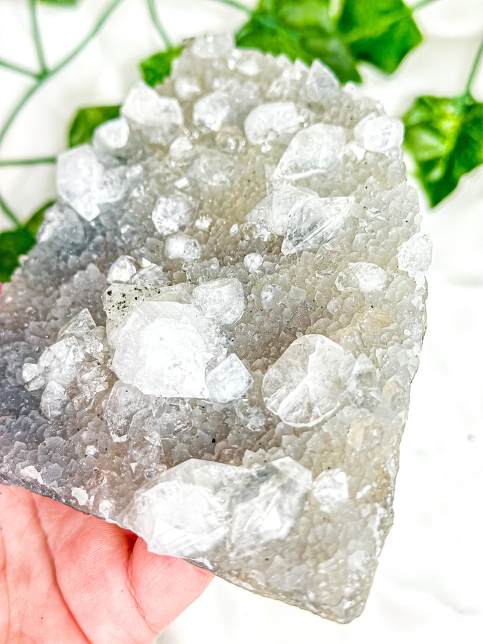 Clear Apophyllite on Blue Chalcedony Specimen #2