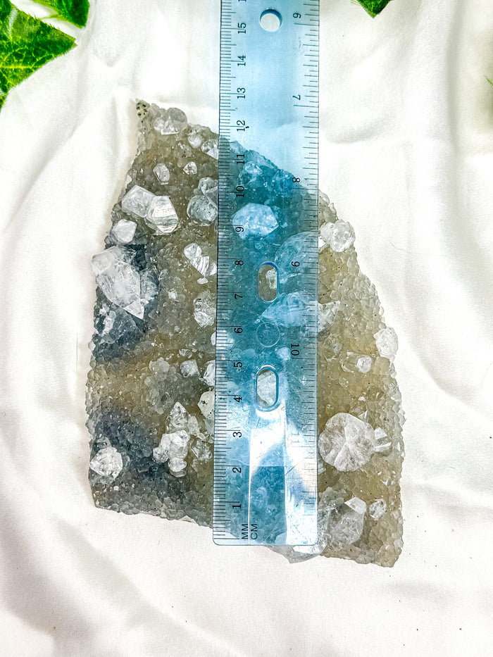 Clear Apophyllite on Blue Chalcedony Specimen #2