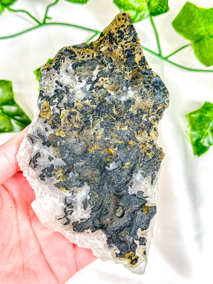 Clear Apophyllite on Blue Chalcedony Specimen #7