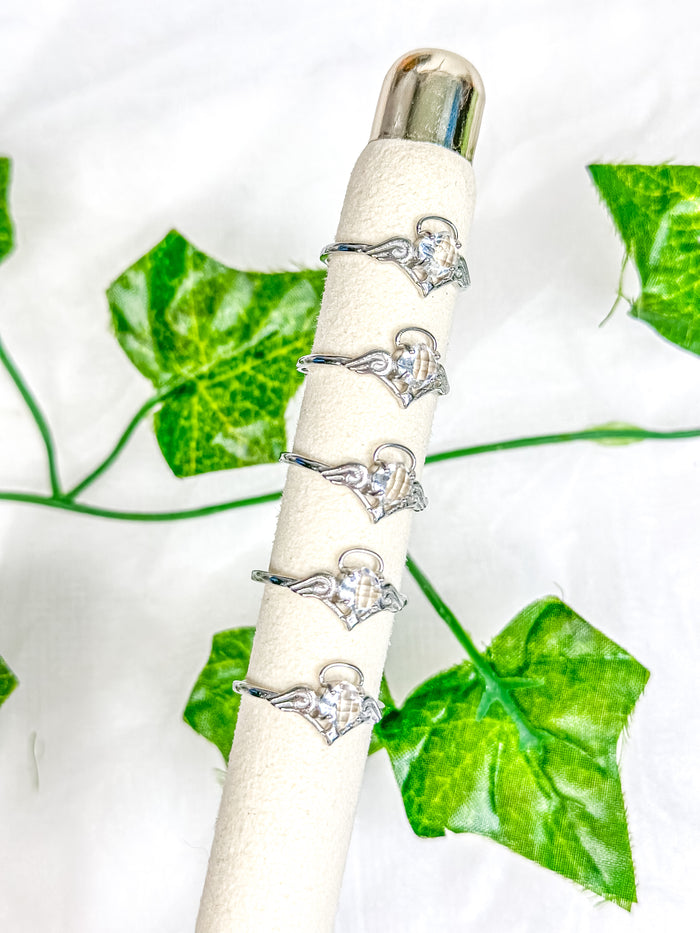 Clear Quartz Angel Ring (adjustable)