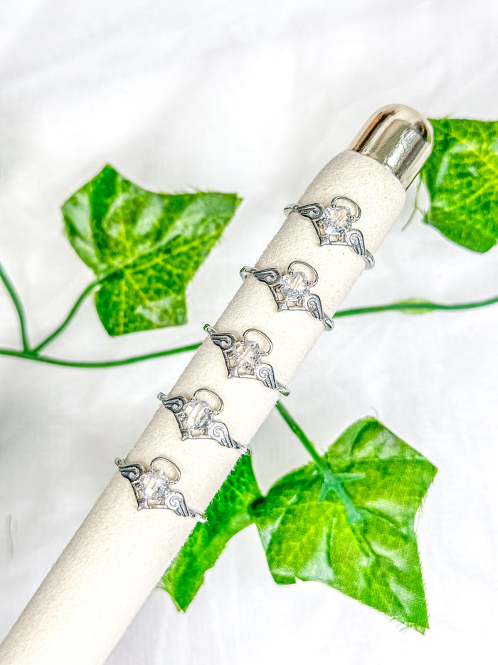Clear Quartz Angel Ring (adjustable)