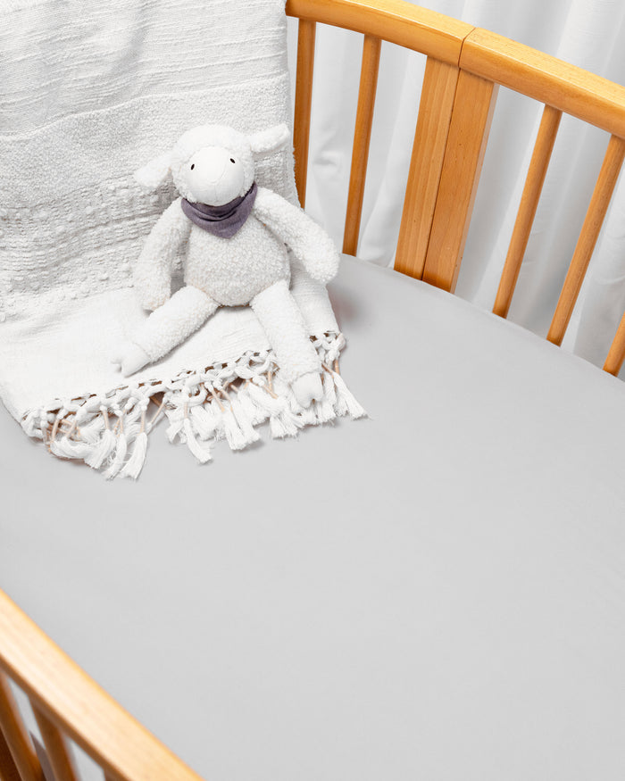 Cloud Grey Bamboo Crib Sheet