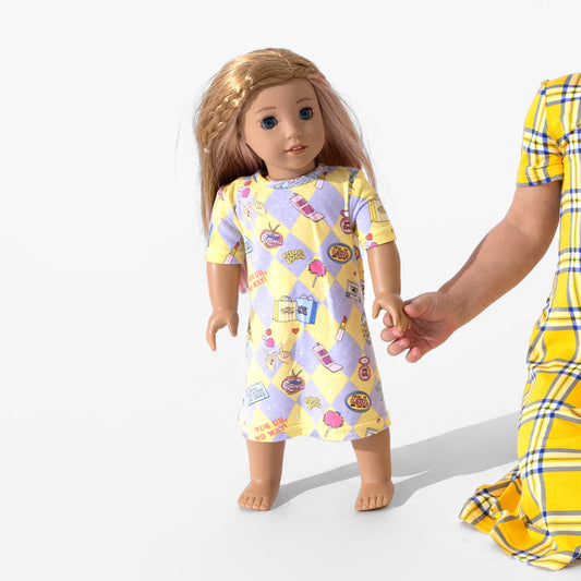 Clueless As If! Bamboo Matching Girls' 18" Doll Dress