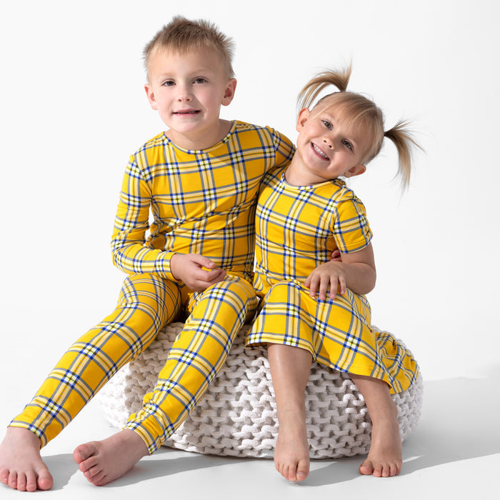Clueless Total Betty Plaid Bamboo Girls' Short Sleeve Dress
