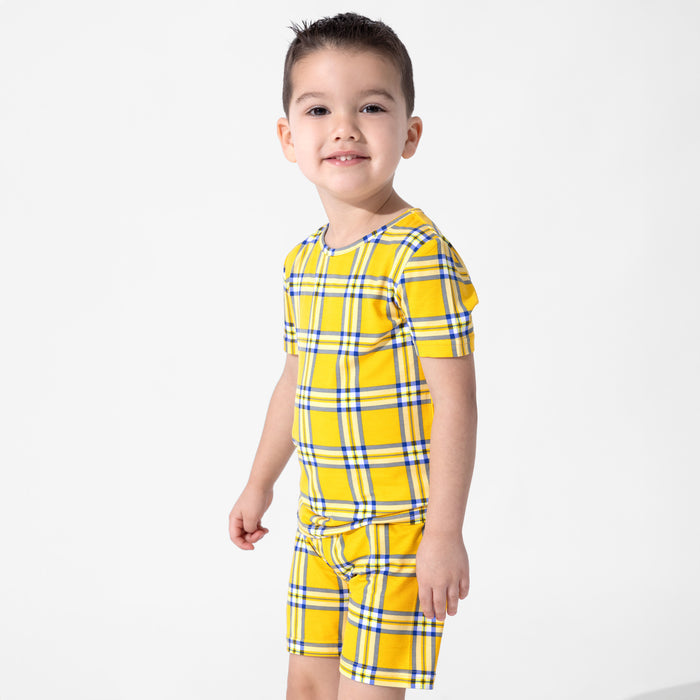 Clueless Total Betty Plaid Bamboo Kids Pajama Short Set
