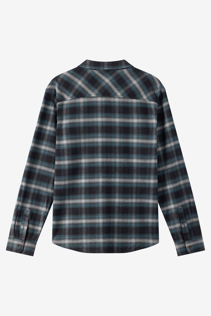 O'Neill Coastline Flannel Long Sleeve Shirt fabric and button detail