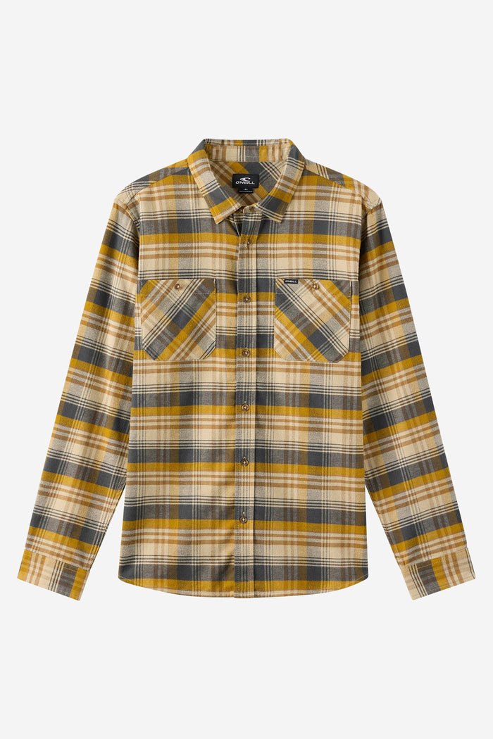 O'Neill Coastline Flannel Long Sleeve Shirt front view