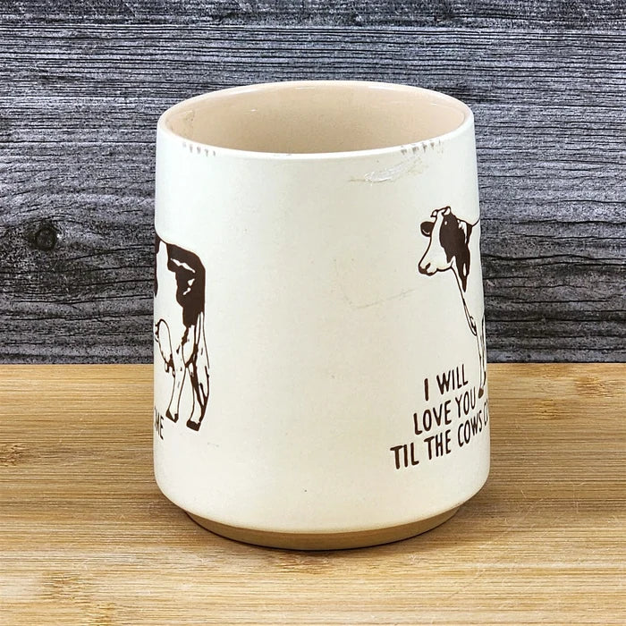 Coffee Mug Cow Inspirational Saying Rustic Farm Ceramic Tea Cup Blue Sky 18oz