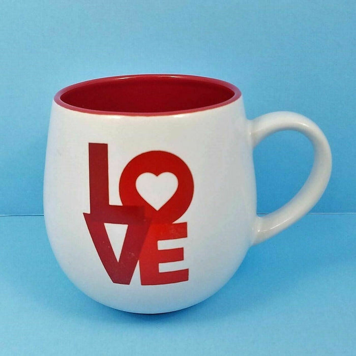 Coffee Mug Cup Love in Red and White Colors by Blue Sky Spectrum 17oz 483ml