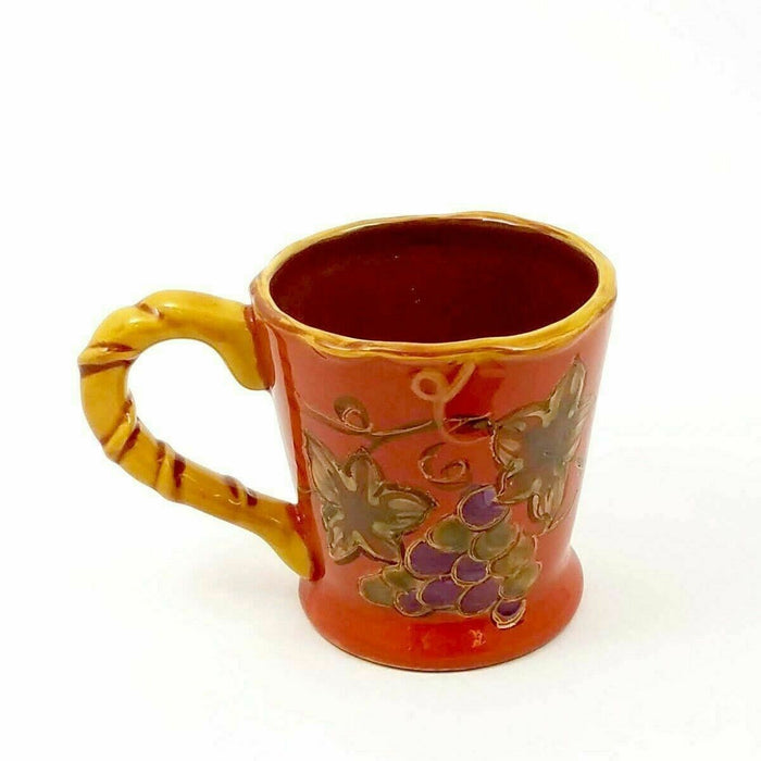 Coffee Mug Floral Grape Vine Design Ceramic 16 oz Tea Cups