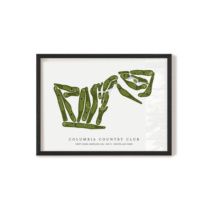 Columbia Country Club | Golf Course Map | Black Frame