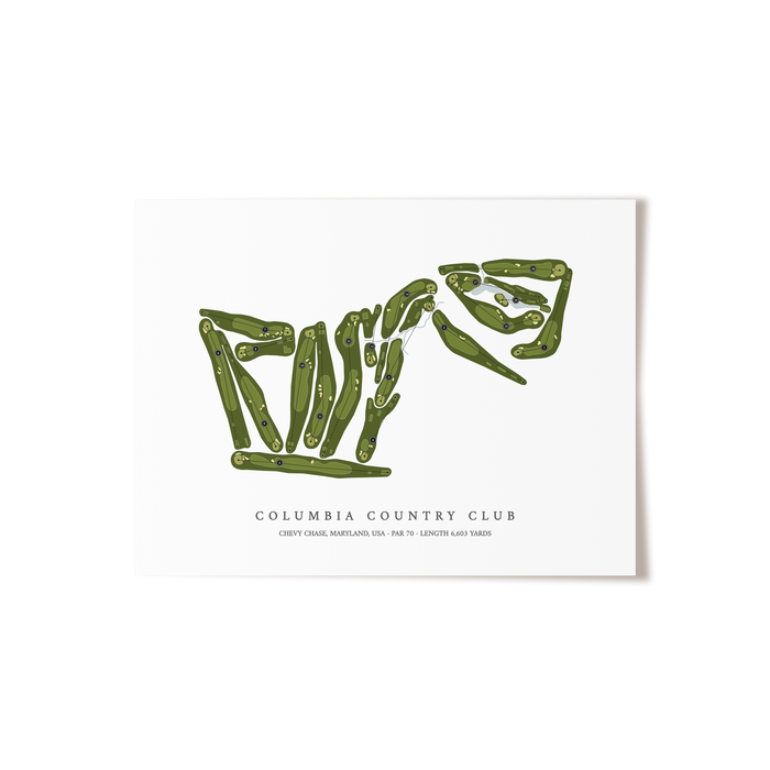 Columbia Country Club | Golf Course Map | Unframed