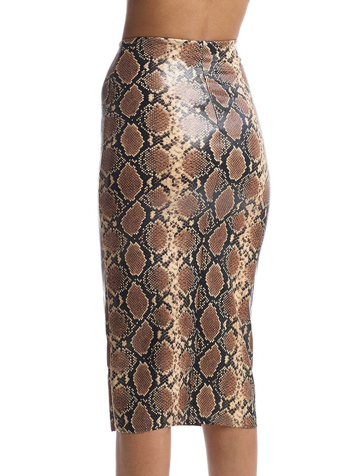 Commando Faux Leather Animal Midi Skirt - SK16