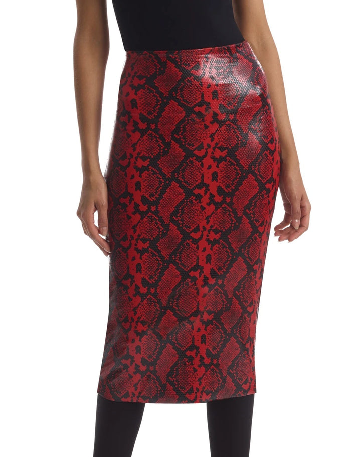 Commando Faux Leather Animal Midi Skirt - SK16