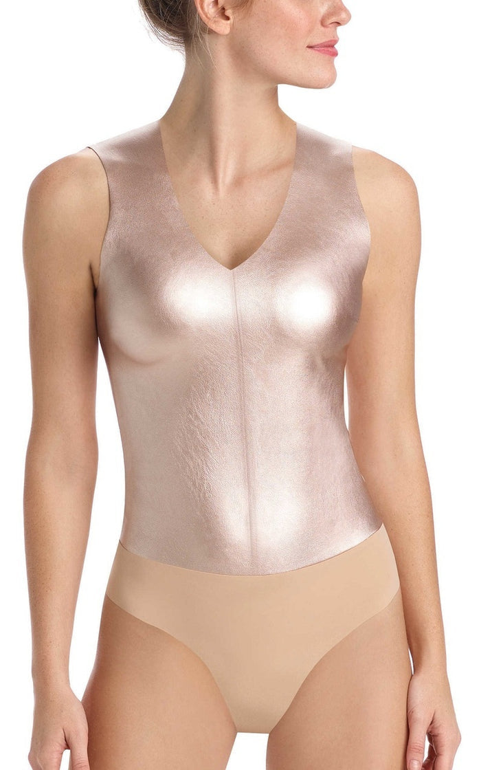 Commando Faux Leather Deep-V Bodysuit - BDS014