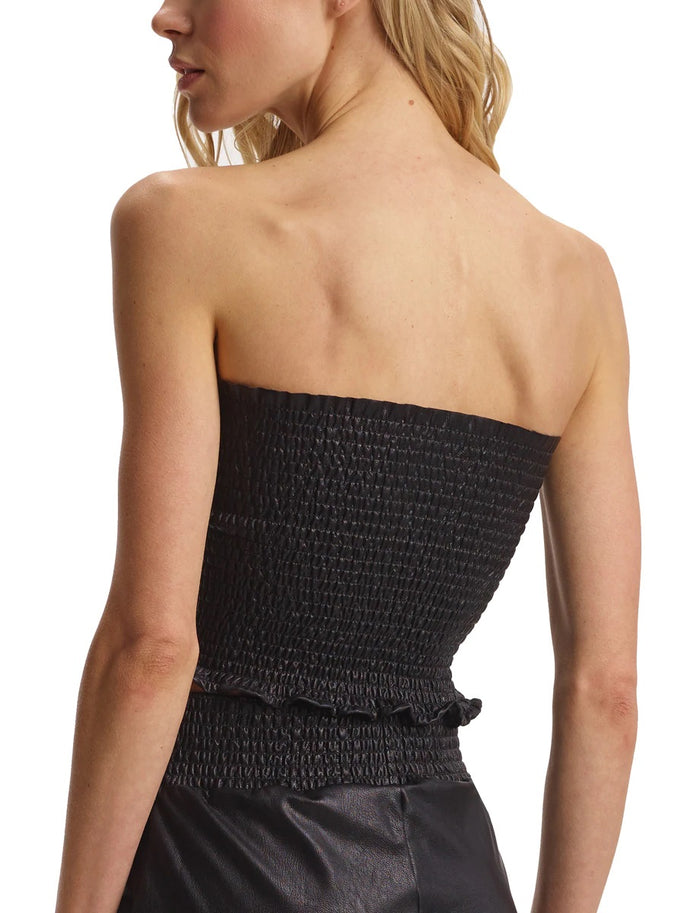 Commando Faux Leather Smocked Tube Top - FLT202