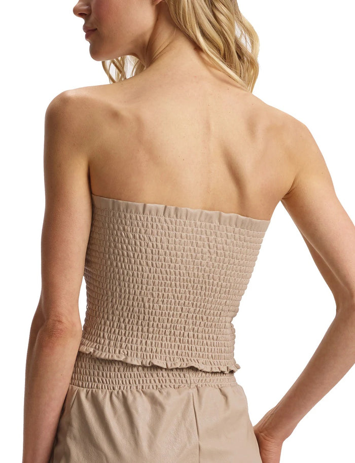 Commando Faux Leather Smocked Tube Top - FLT202