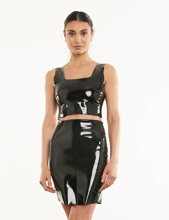 Commando Faux Patent Leather Crop Top - FLT110