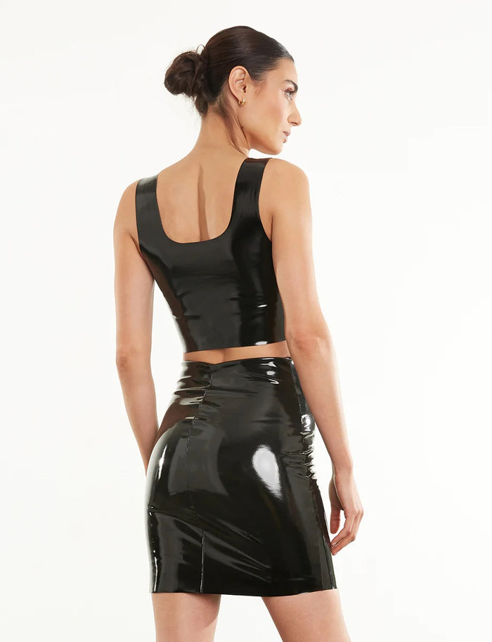 Commando Faux Patent Leather Crop Top - FLT110