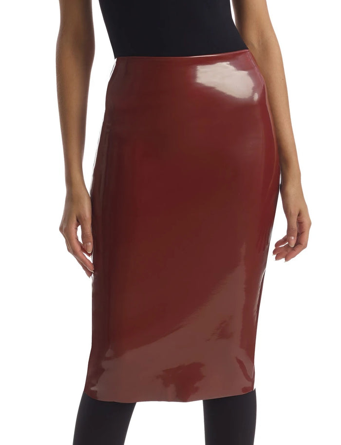 Commando Faux Patent Leather Midi Skirt - SK03