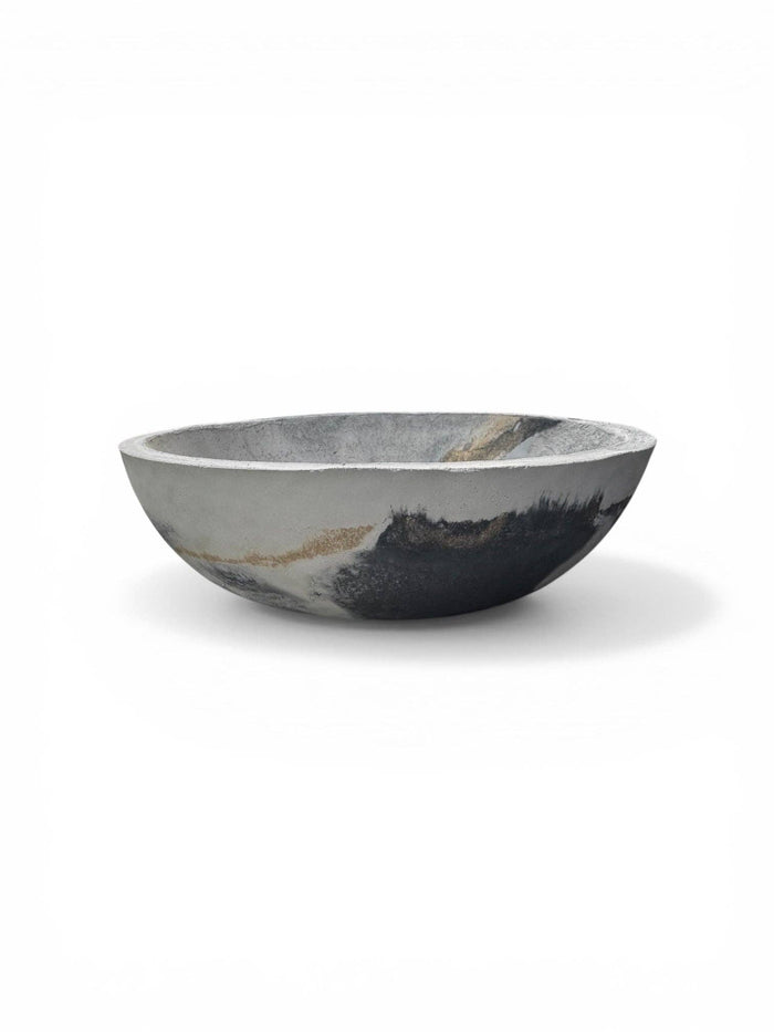 Concrete Artisan Bowl • Black + Gold accent | ws