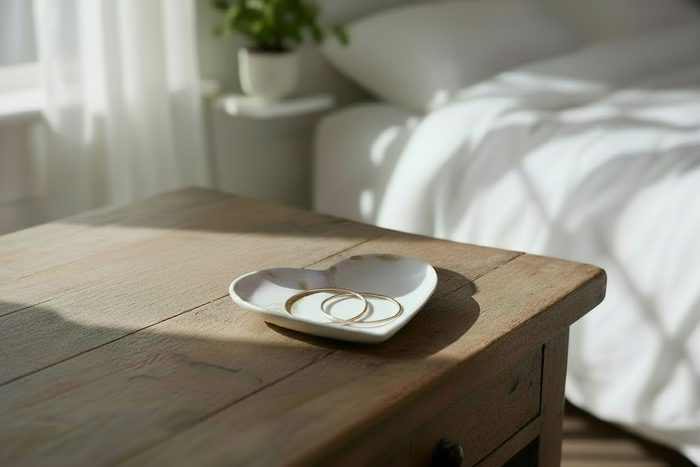 Concrete Heart Tray in Lavender Gold | ws