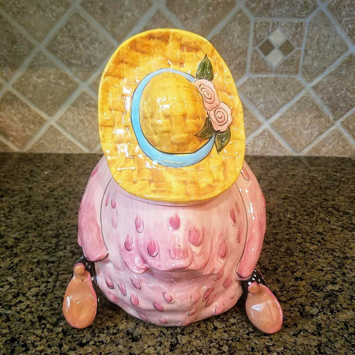 Cookie Jar Miss Precious Flamingo Ceramic Blue Sky Goldminc Kitchen Decor