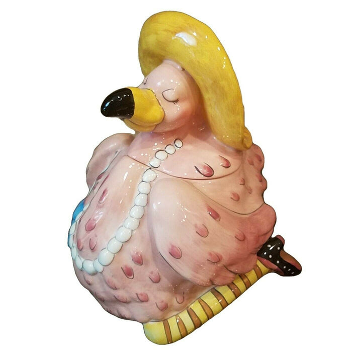 Cookie Jar Miss Precious Flamingo Ceramic Blue Sky Goldminc Kitchen Decor