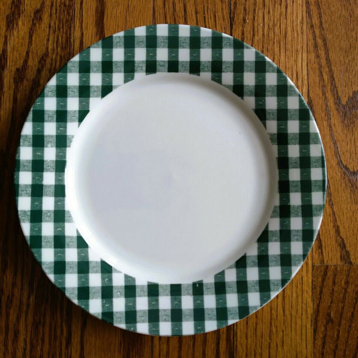 Cordon Bleu Summertime Plaid Set of 4 Salad Plates Green, Yellow, Red, Blue 8”