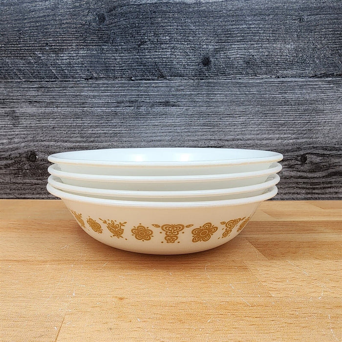 Corelle Corning Butterfly Gold Set of 4 Fruit Dessert Sauce Bowl 5 3/8" (14cm)