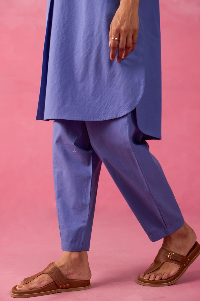 Cornflower Blue Premium Cotton Co-ord Set - Tara-C-Tara
