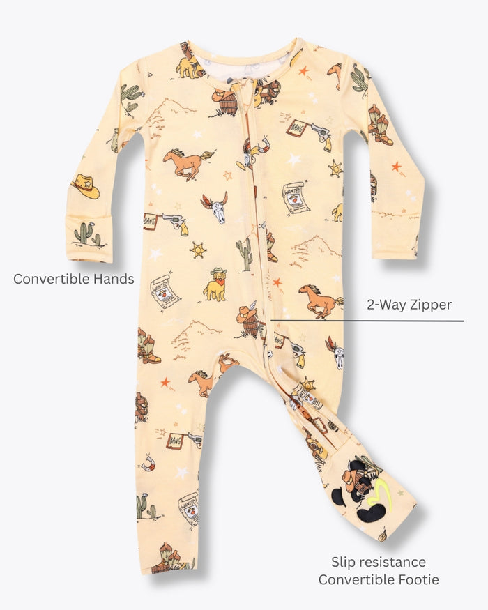 Cowboy Bamboo Convertible Footie